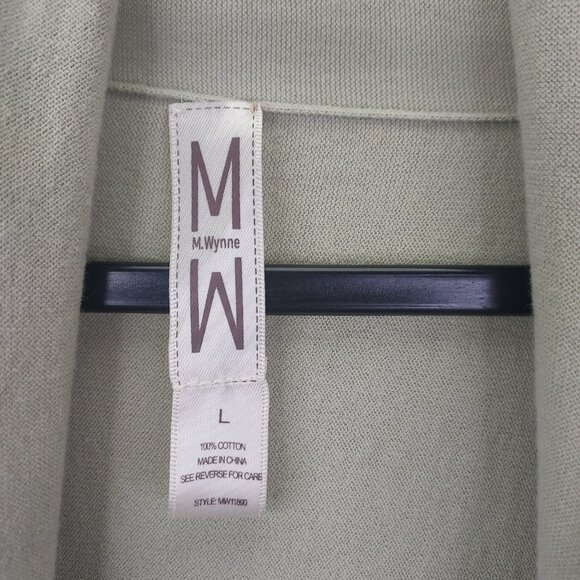 Marla Wynne Cardigan Women Large Sweater Tie Front Mint Green Cotton Lightweight - Picture 10 of 14